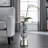 Modern Mirrored Top Side Table with Metal Base Contemporary Orb Accent Table-336233578-342056103