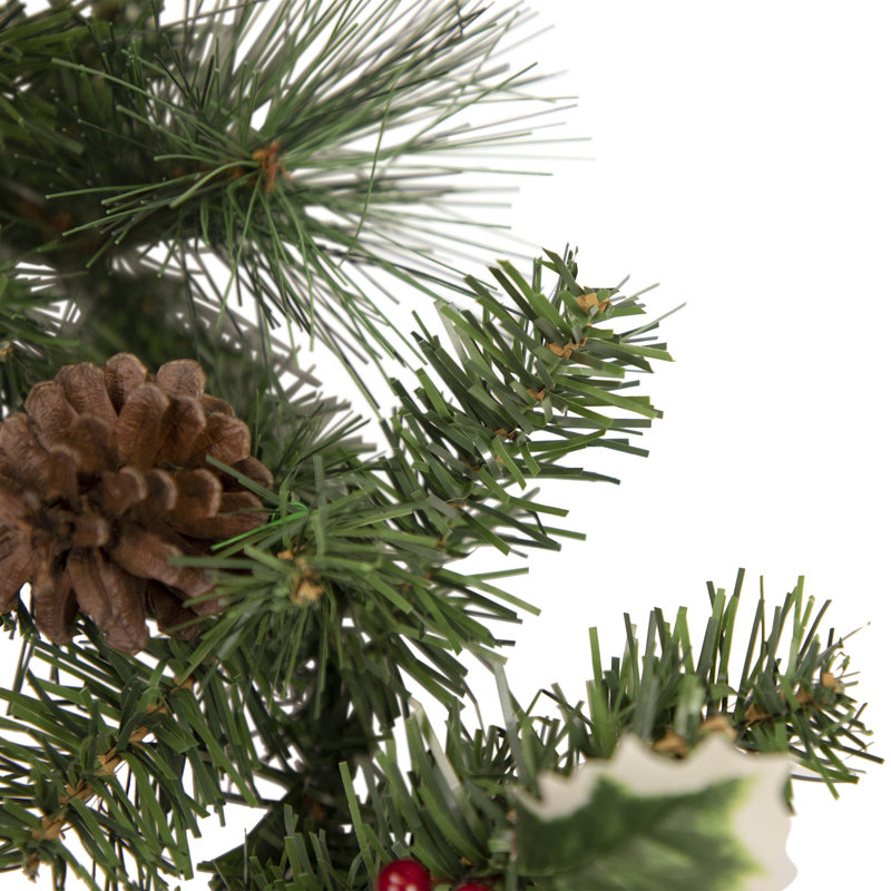 Guirlande de Noël artificielle pré-décorée 6 pi x 8 po Holly Berry