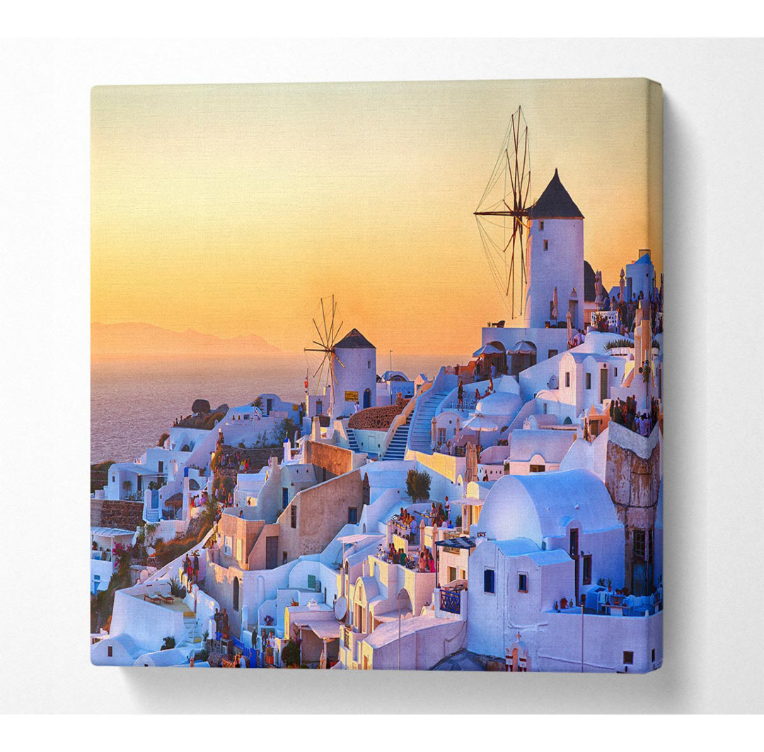 Adaurd Sonnenuntergang in Santorini - Leinwanddrucke auf Leinwand