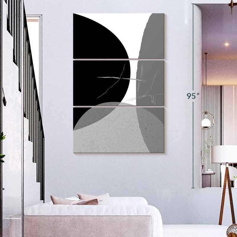 Avery Black Grey Minimalist I, 74" H x 48" W