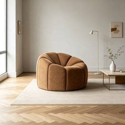 Canapé simple simple en sherpa brun