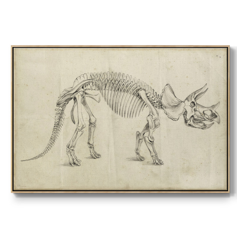 " Dinosaur Study II ", 25" H x 37" W x 2" D, Natural  