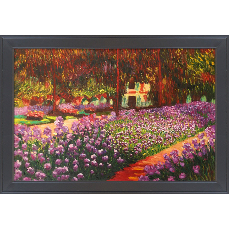 «Artist's Garden at Giverny», reproduction d'art sur toile, H 24 po x l 36 po x P 2 po, Cadre noir