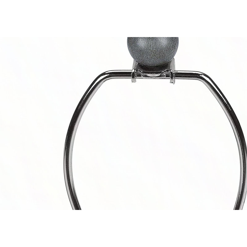 Lighting, H 24 po, lampe de table, béton gris, abat-jour beige, contemporain, Gris, Brun