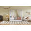 Lit à baldaquin simple avec lit gigogne et trois tiroirs de rangement, beige