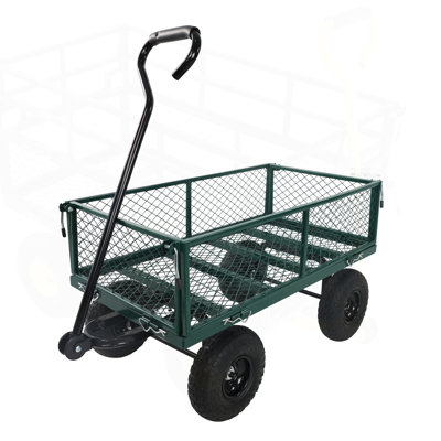 Heavy-Duty Wagon Cart For Garden And Firewood Transport With Detachable Sides And 550Lb Capacity