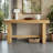 63-Inch Solid Wood Console Table, Farmhouse Entryway Table, Sofa Table