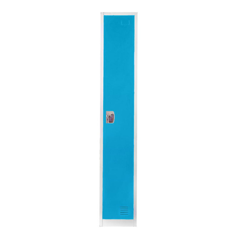 Casier à clé unique en acier 72 po x 12 po x 12 po à 1 porte - Rangement pour employés, étudiants, salle de sport, lieu de travail - Comprend une tablette, des crochets, une ventilation et un porte-carte - Assemblage facile