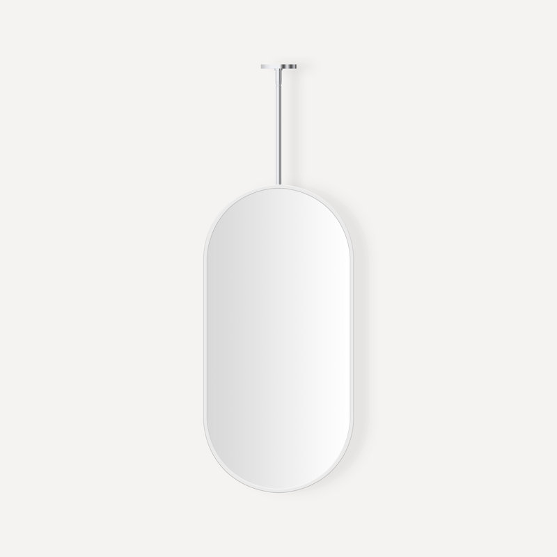Hanging Pill Framed Mirror, Polished Stainless Steel