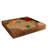Wooden Backyard Sandbox with Built-in Corner Seating and Mesh Cover, Espresso