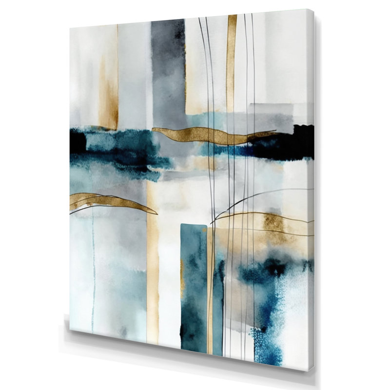 «Abstract Transitional Modern Shapes IV», reproduction sur toile, L 12 po x H 20 po, Toile tendue