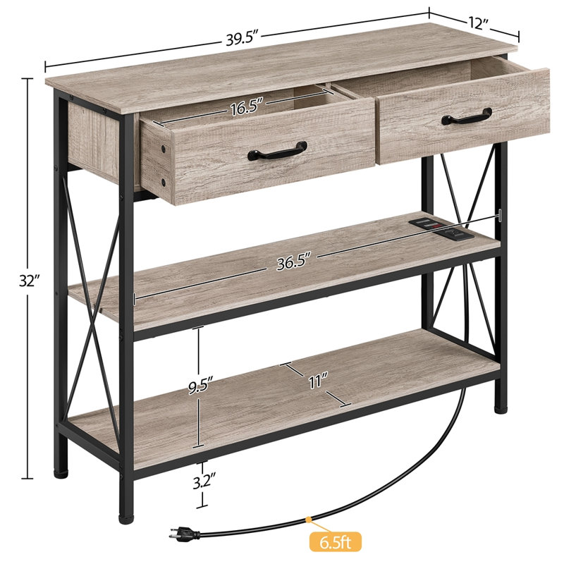 Console l 39,5 po avec ports et prises USB Kallistrate