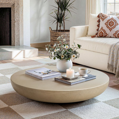 40" Modern Round Magnesium Oxide Coffee Table