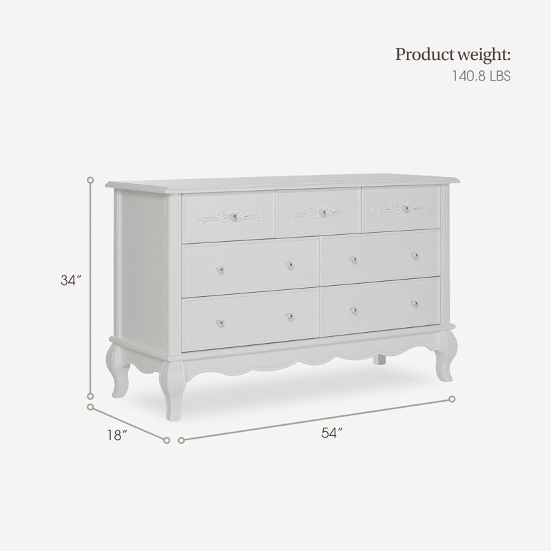 Aurora Kids 7 - Drawer Dresser, Frost White