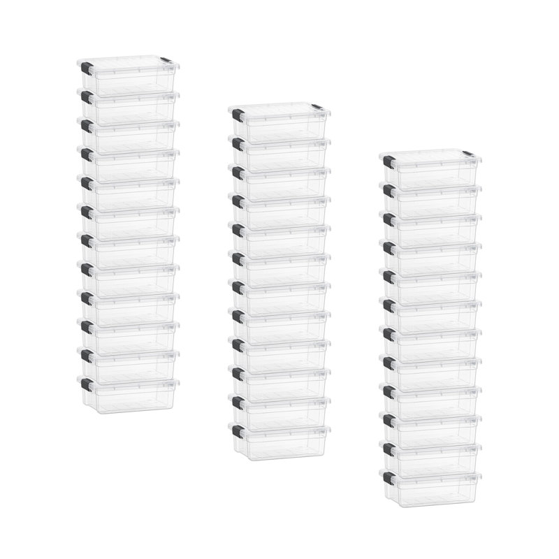 Boîte de rangement transparente Superio avec couvercle, bacs en plastique de 2,3 pintes pour l'organisation, caisses empilables, sans BPA, non toxiques, sans odeur, organisateurs pour la maison, le bureau, l'école et le dortoir, paquet de 36