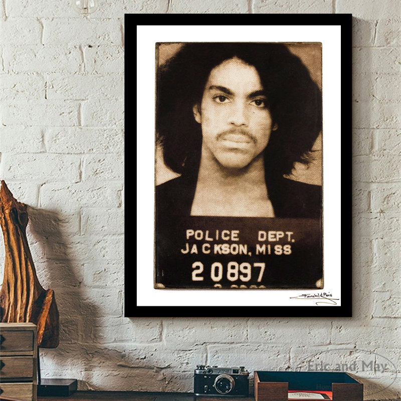 «Prince 1980 Mugshot», reproduction encadrée 14 x 18