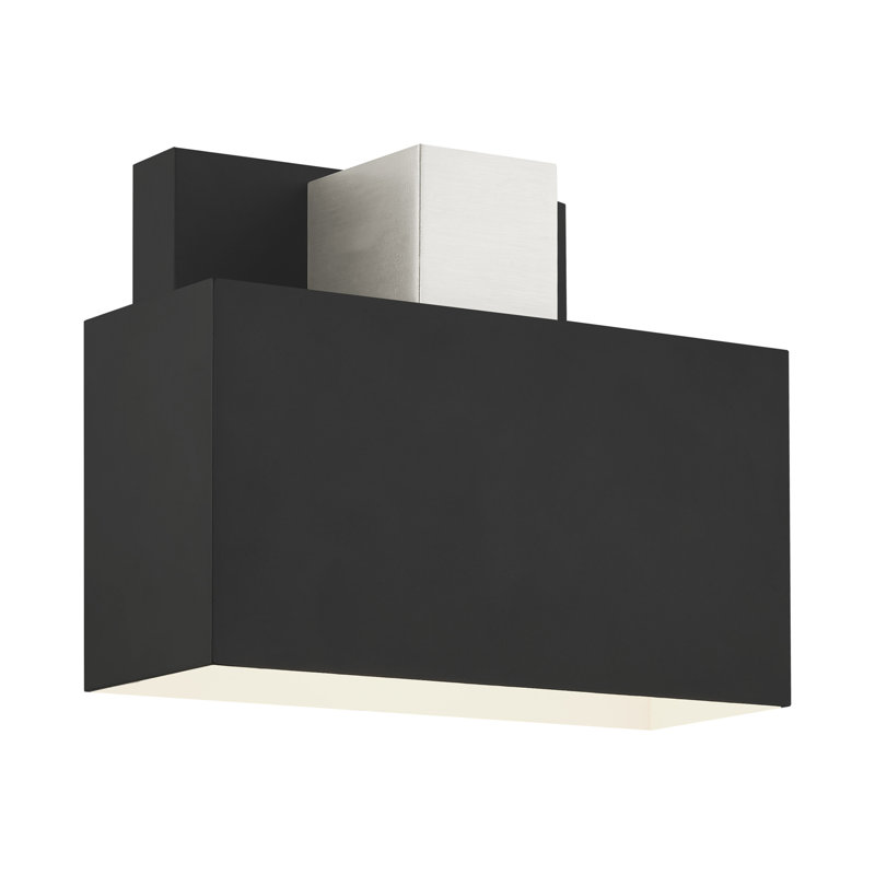 Burttram Solid Brass Wall Light, 5.25" H x 6.5" W x 3" D, Black