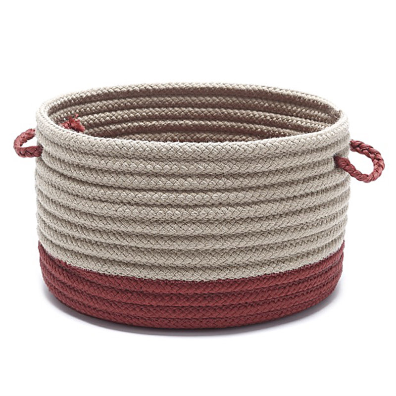 Panier en tissu rond, H 10 po x l 17 po x P 17 po, Brique