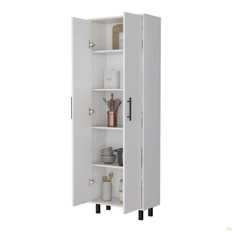 Garde-manger à 2 portes et 5 tablettes, Blanc