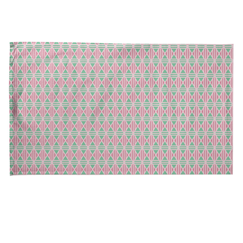 Serviette de thé à losanges doublés Mcguigan, Sergé de coton, Rose / menthe