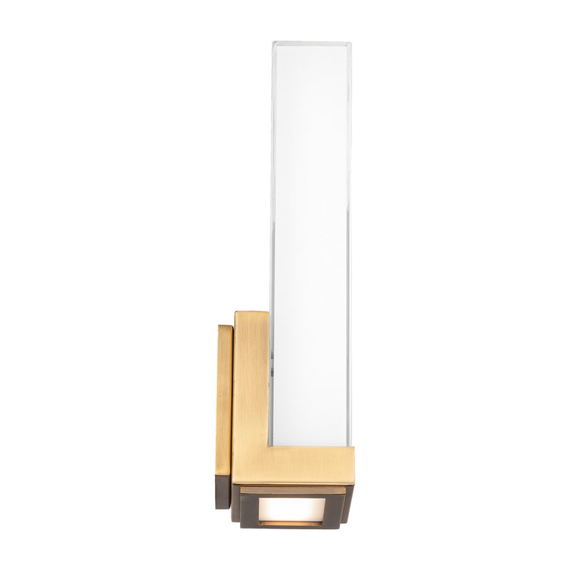 Coltrane Aluminum LED Flush Mounted Sconce, Aged Brass, 2700K