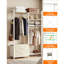 115cm Wide Open Wardrobe with Drawers & Double Hanging Rails, Industrial Heavy Duty Garment Rack with 2 Fabric Bins, Shoe Storage & Reversible Shelves for Bedroom & Hallway