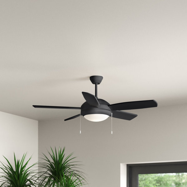 Mainstays 42 Hugger Metal Indoor Ceiling Fan with Light, White, 4 Blades,  LED Bulb, Reverse Airflow 