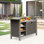 Chariot-bar d'extérieur en aluminium avec rangement PE