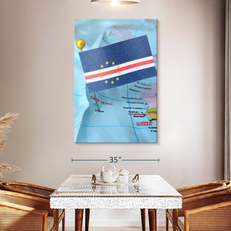 Borges Cape Verde Flag And Map, 51" H x 34" W