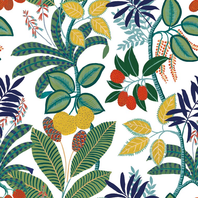 Prathersville Funky Jungle Latvus 18.86' L x 18" W Peel and Stick Wallpaper Roll