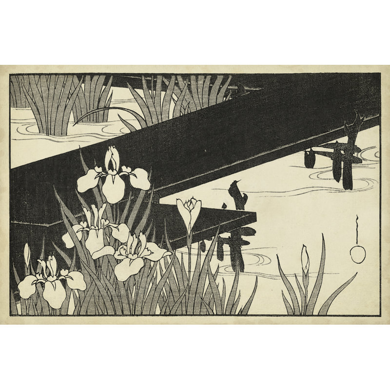 Japanese Irises B - Wrapped Canvas Print, 81cm H x 122cm W x 3.8cm D