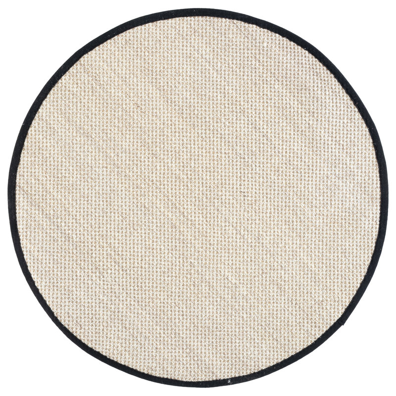 Torbin Sisal Marble/Black Area Rug, Round 122cm