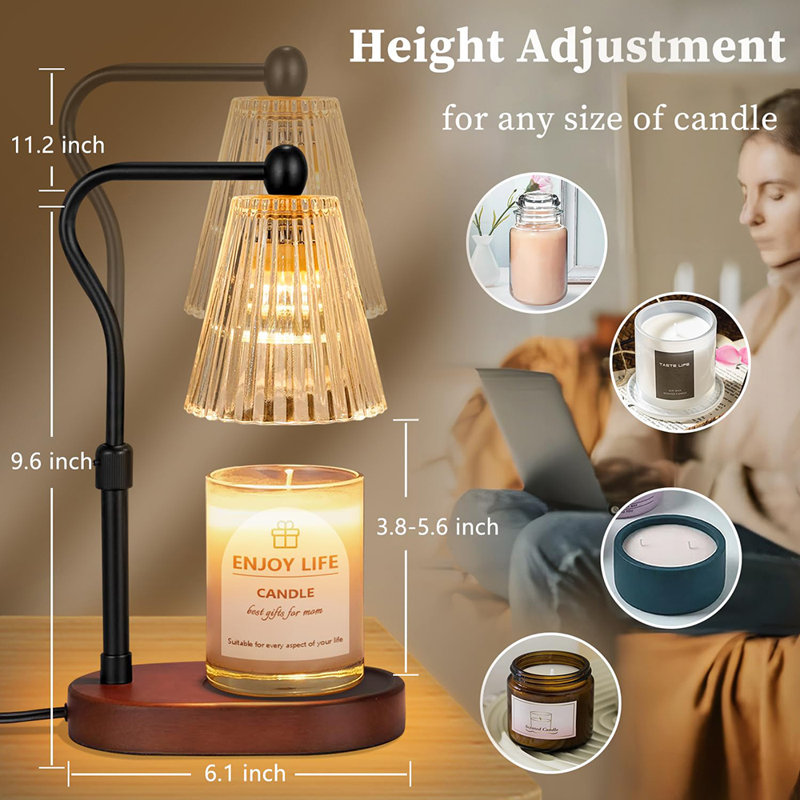 Lampe chauffante à hauteur réglable avec gradateur, Noir