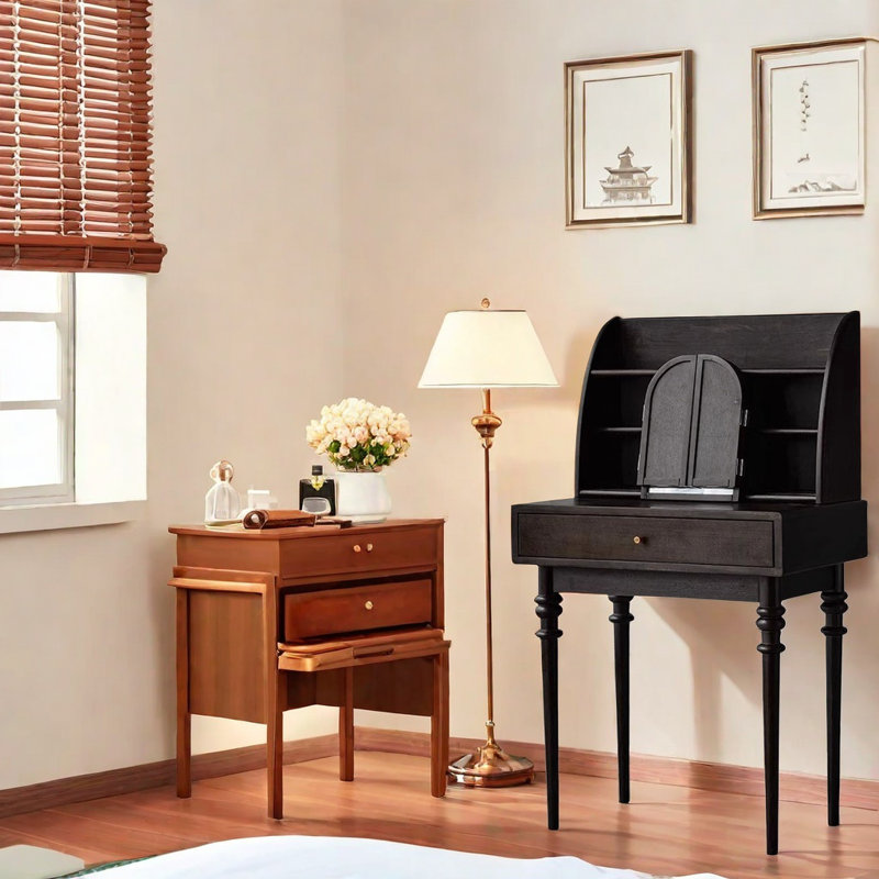 Commode rétro pratique, Noir, noir, noir, noir