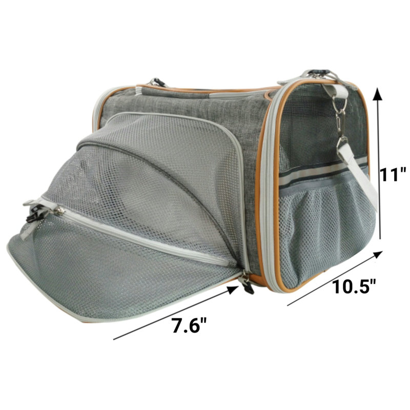 Large Gray and White Airline Approved Soft Sided Pet Carrier