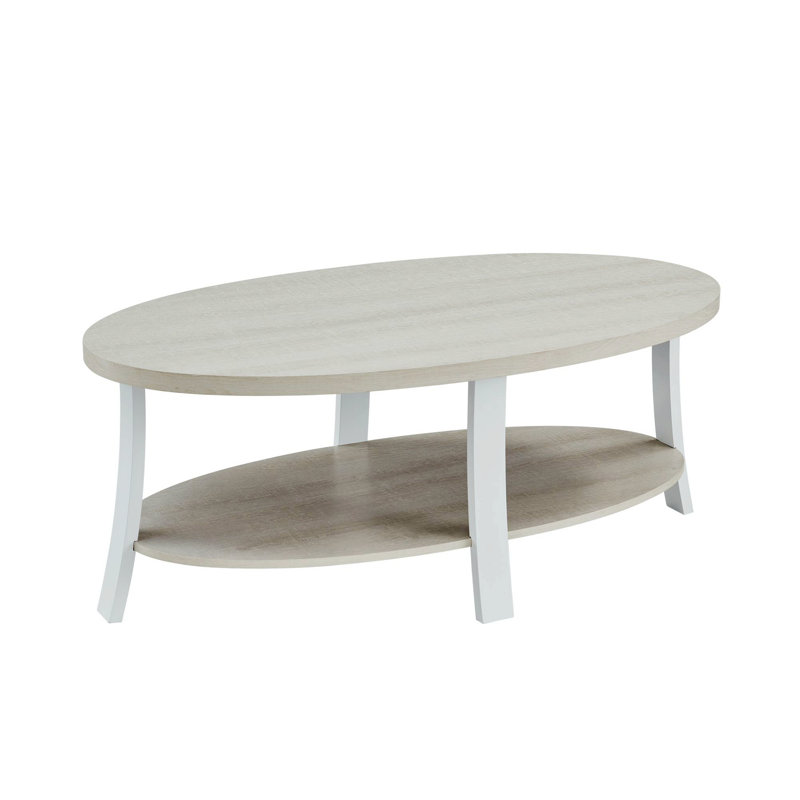 Hansmeier Solid Wood Top Coffee Table, White