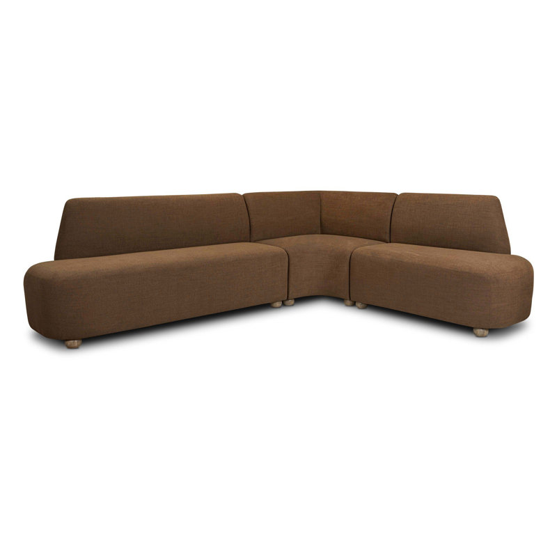 Banquette de salle à manger Clemence en forme de L 111,5 po - Champignon Crypton Nomad, Right Hand Facing