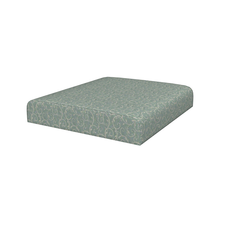 Sunbrella® Indoor/Outdoor Patio Ottoman Cushion, White/Green Sunbrella