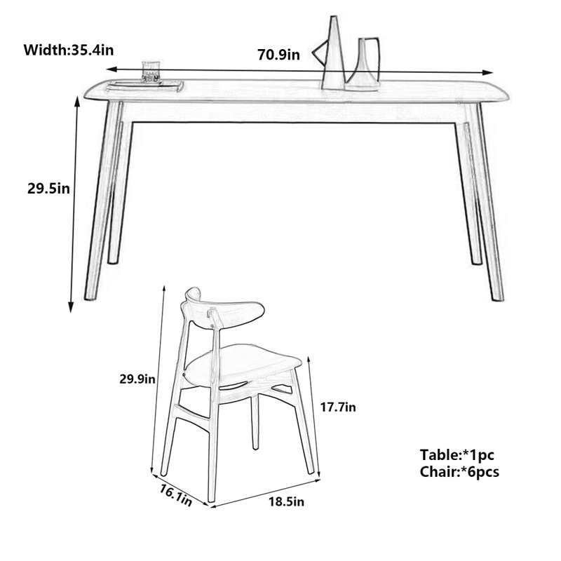 Table Modern Rock, H 29,5 po x L 70,9 po x l 31,5 po