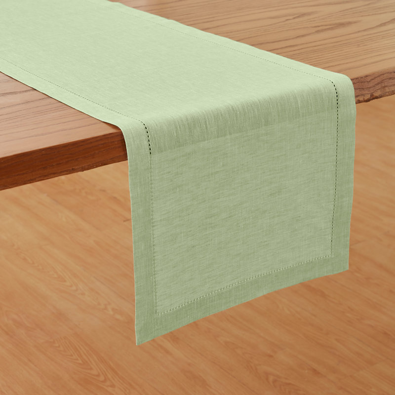 Milan - 100% Pure Linen Table Runner, Pistachio, 48" x 14"
