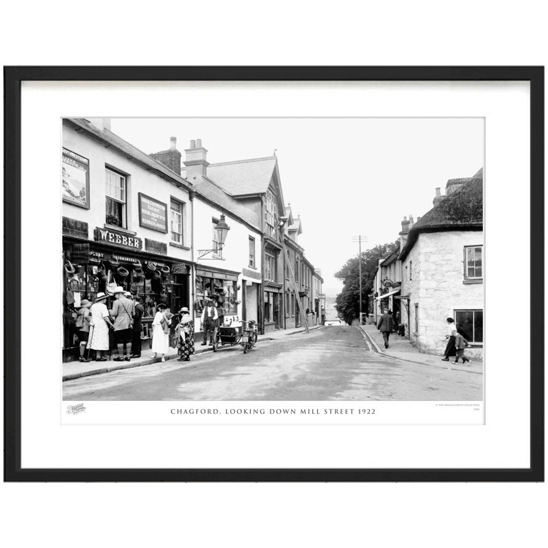 Chagford, Looking Down Mill Street 1922 - Single Picture Frame Print, 40cm H x 50cm W x 2.3cm D