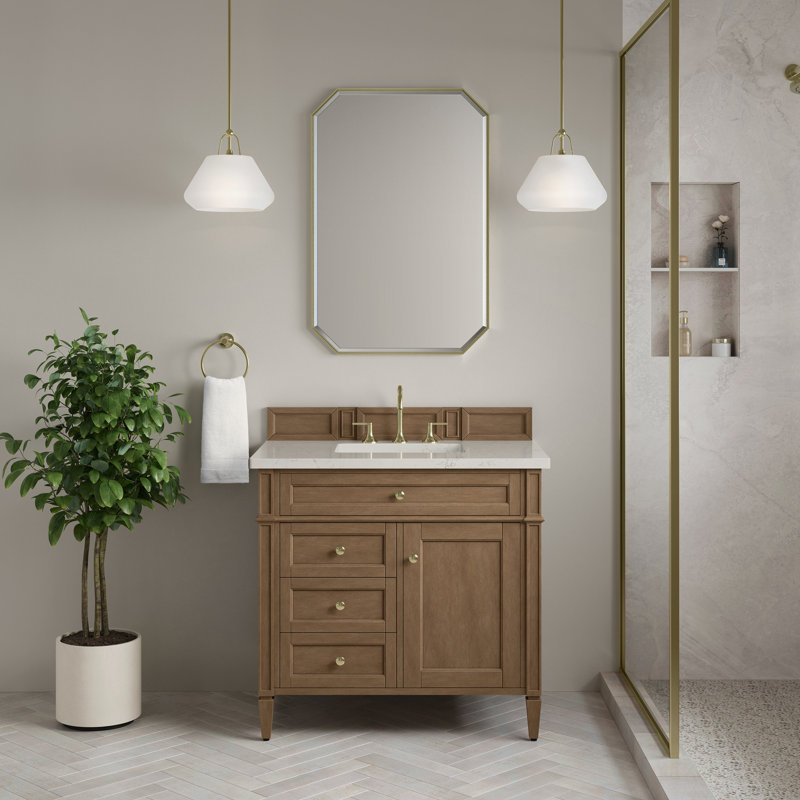 Brittany 36'' W Single Vanity, 8" Widespread, Pecan, Siberian