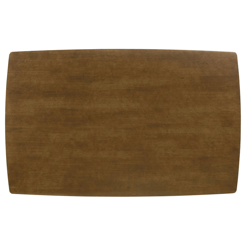Table de salle à manger à pieds inclinés au fini châtaignier - Bois massif, rectangulaire pour un style Mid-Century moderne et élégant