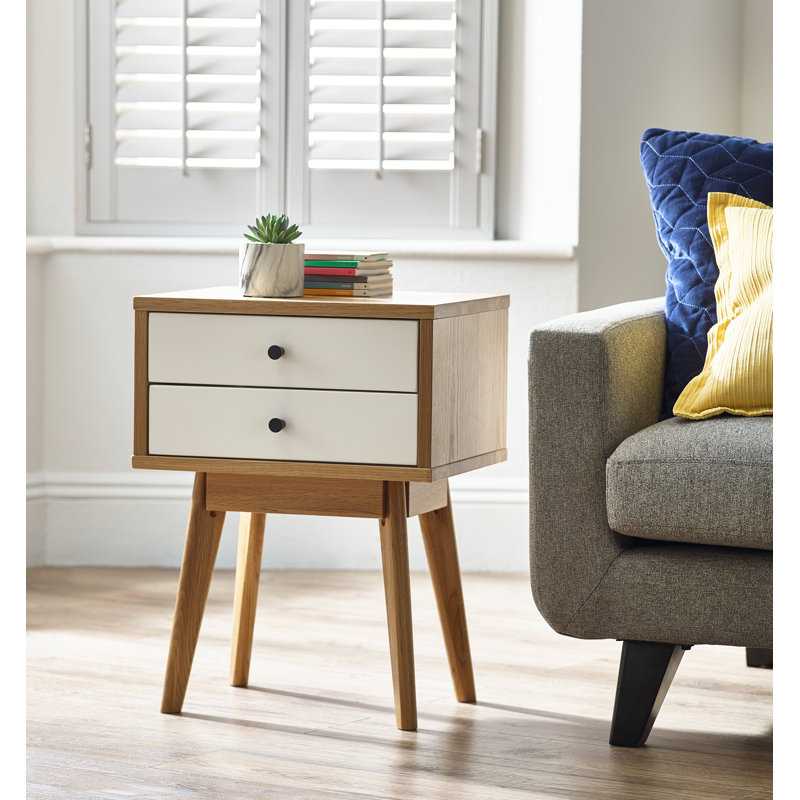 Mccoy End Table, White/Oak