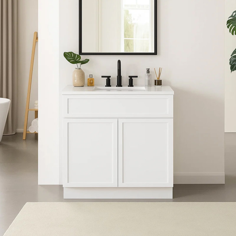 33'' Single Bathroom Vanity Base Only, White