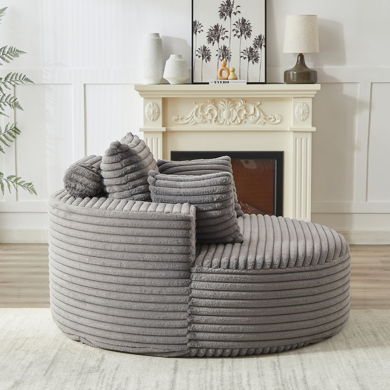 canapé simple, aucun assemblage requis, Grey Corduroy, Grey