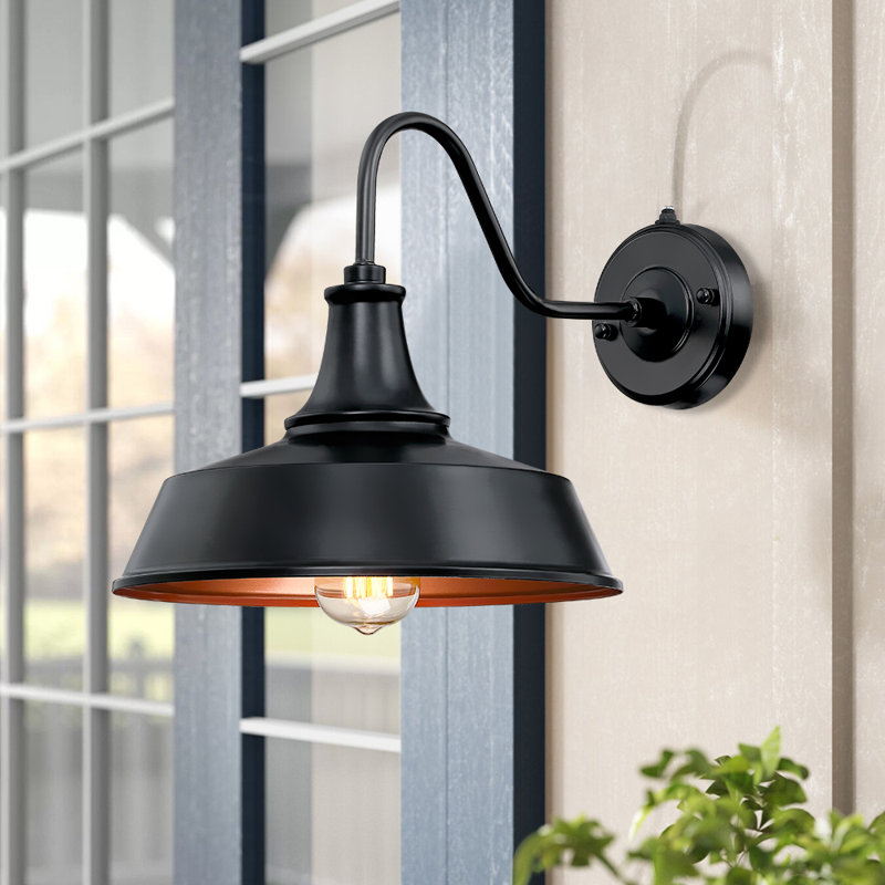 Adainville 12" W Dusk to Dawn Iron Wall Light
