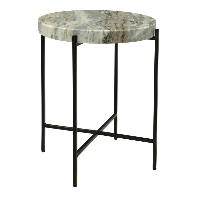 Cirque Marble End Table, Light Brown