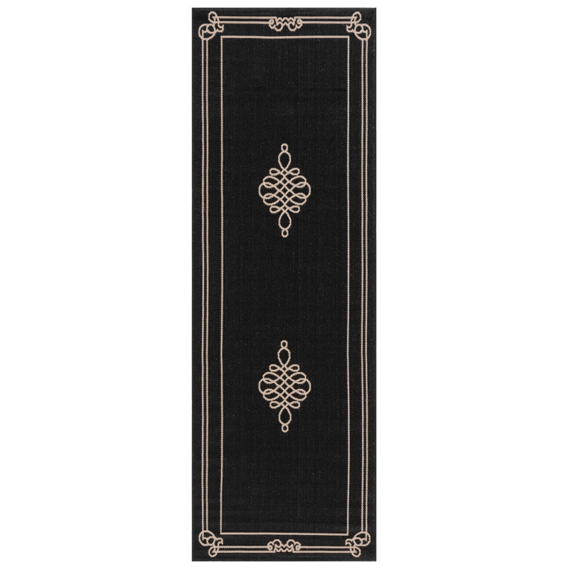 Runner Indoor/ Outdoor Geometric Shapes Area Rug, Runner 69 x 201 cm