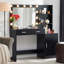 Coiffeuse avec miroir et lumières, coiffeuse 46,4 po avec 2 grands tiroirs-2060436470